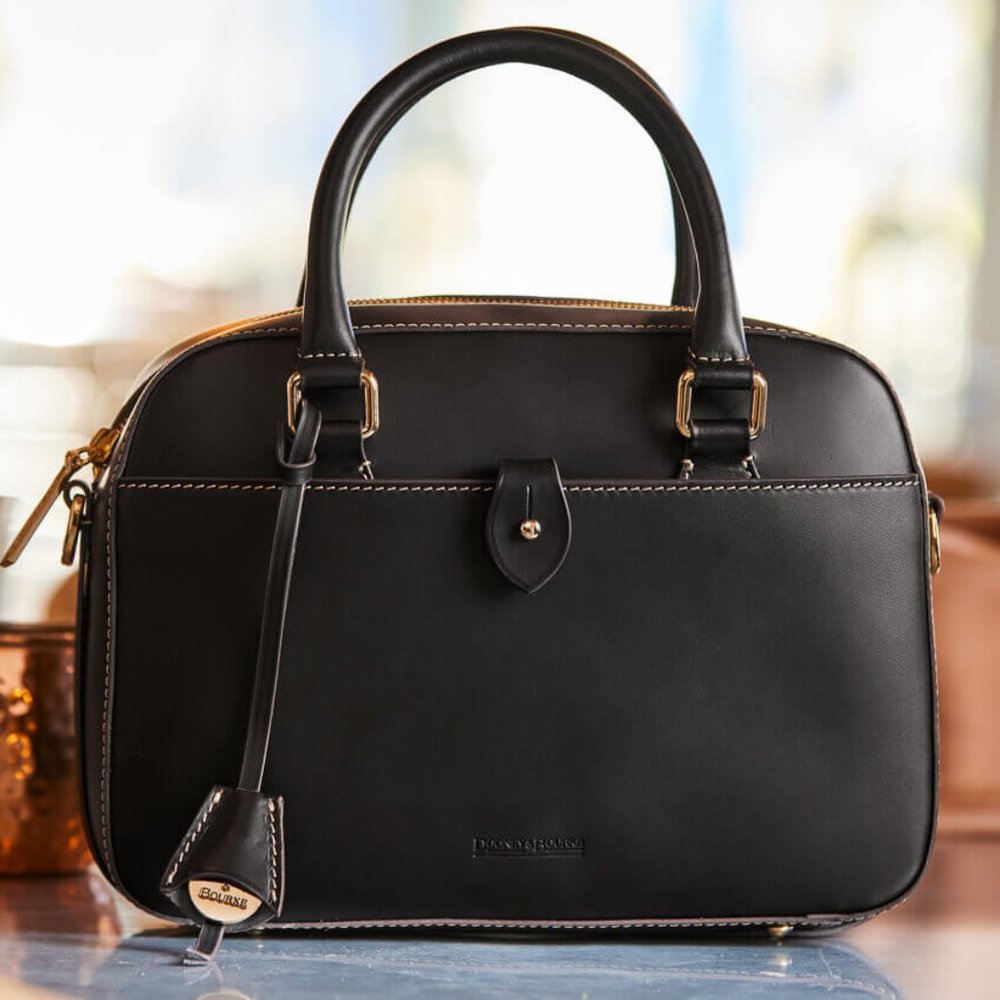 Dooney & Bourke Alto Shana Satchel w/ Crossbody Strap Black Retail $725